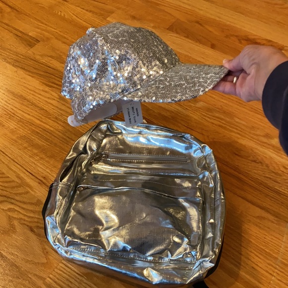Silver Backpack & Hat - Picture 2 of 4